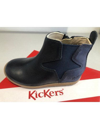 Boots Kickers Vermillon marine métallisé pas cher 