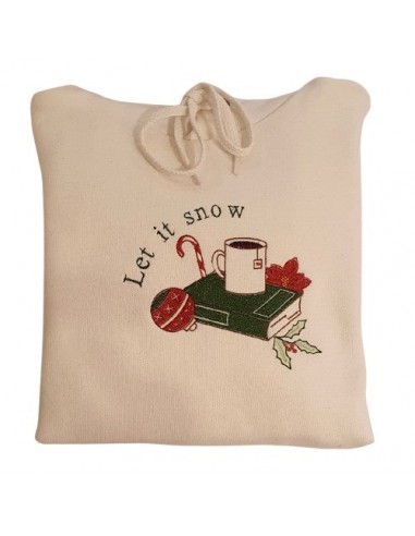 Sweat-shirt écru - Broderie "Let it snow" paiement sécurisé