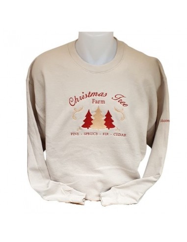 Sweat-Shirt sable - Broderie Christmas Tree Farm l'évolution des habitudes 