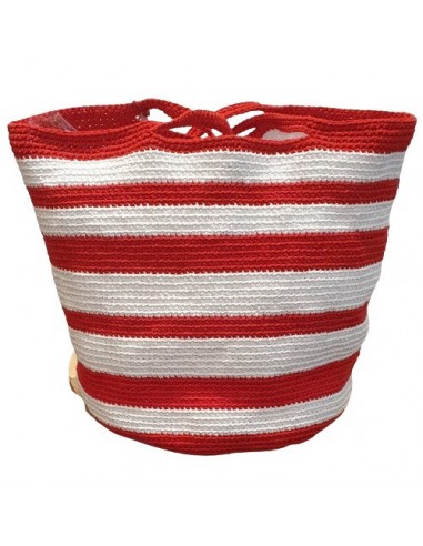 Grand sac au crochet fait-main - Rouge et blanc vous aussi creer 