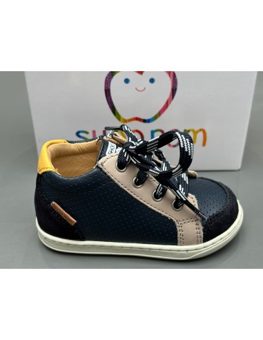 Bottines Shoo pom Bouba zip box regatta velours navy le des métaux précieux