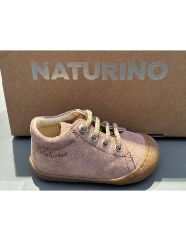 Bottines naturino cocoon Suède glitter rose les ctes