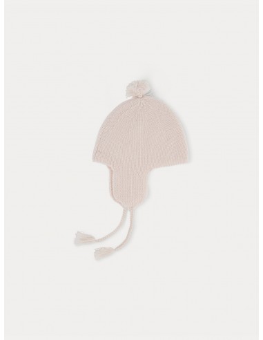 Bonnet bébé rose pâle en cachemire avec pompons offre 